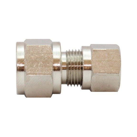 Pressure gauge fitting nickel-plated brass 111986 - Quick-lock with cap nut (pneumatics)