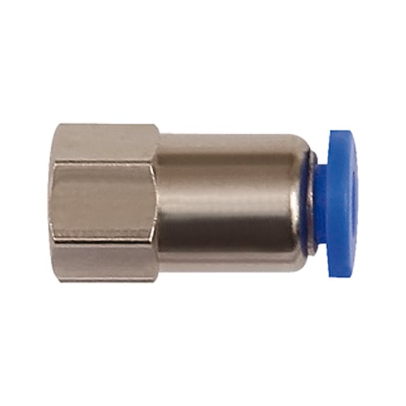 Straight plug-in fitting Blue series mini Plastic Nickel-plated brass 109012 - Straight push-in fitting (pneumatic)