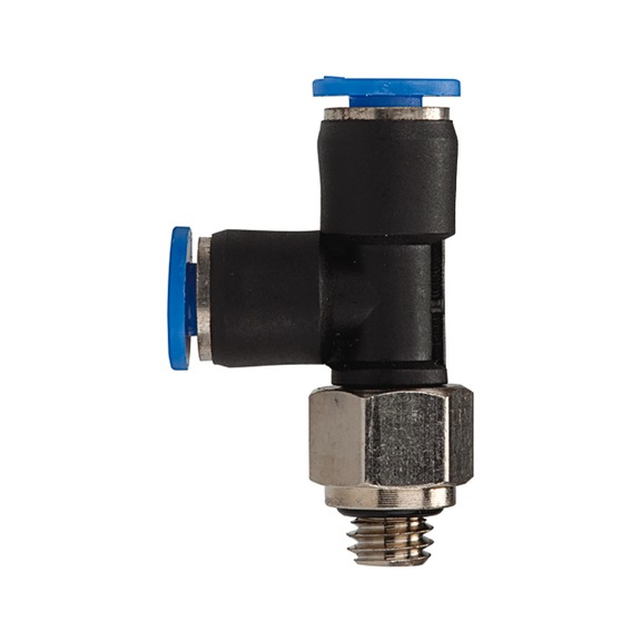 T-plug fitting Blue series mini L-shape rotatable 109070 - Push-in T-fitting, push-in T-connection (pneumatics)