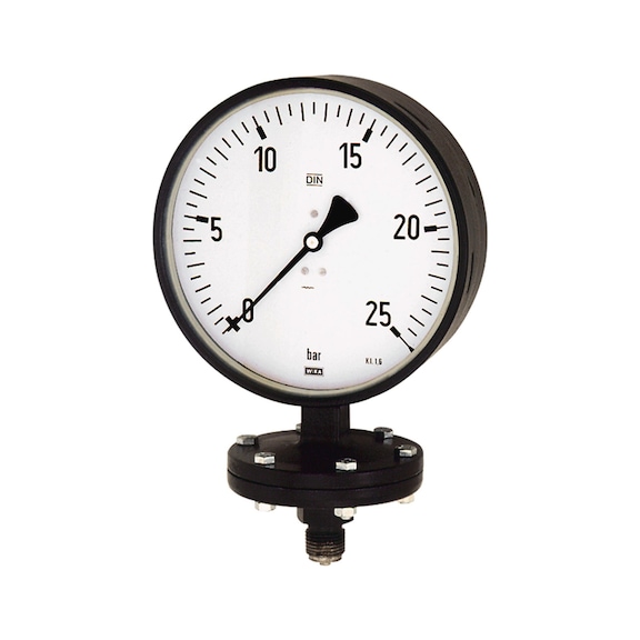 Diaphragm pressure gauge Robust version Connection radial bottom G 1/2 102588 - Pressure gauge