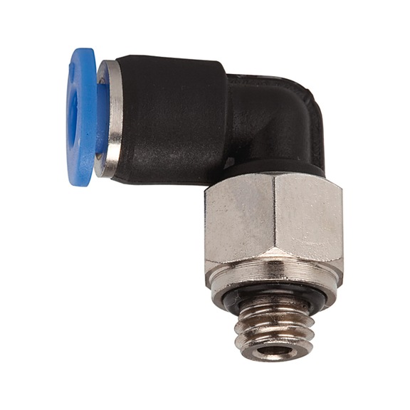 L-plug-in fitting Blue Series mini plastic nickel-plated brass 109037 - Push-in L-fitting, push-in L-connection (pneumatics)