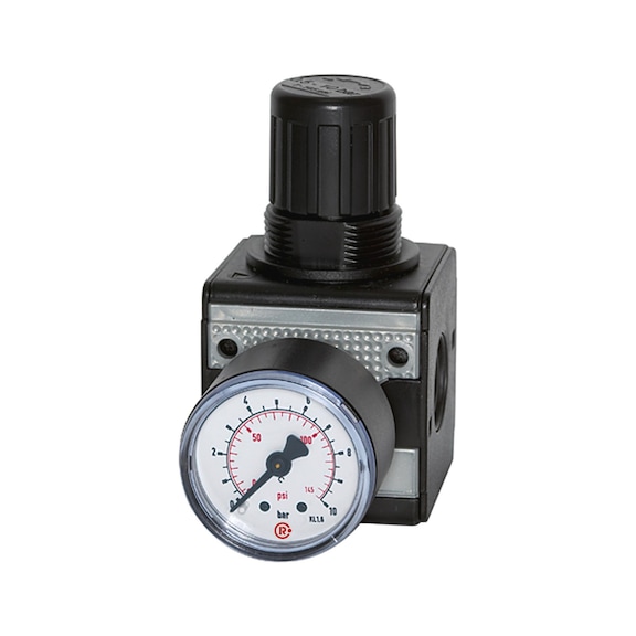 Precision pressure regulator multifix with pressure gauge 100455 - Precision air regulator (pneumatics)