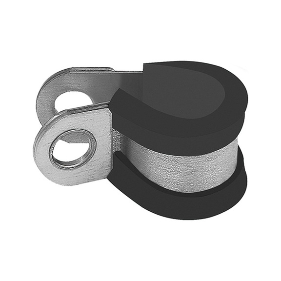 RSGU pipe clamp galvanised steel with rubber profile 114314 - Tube clamp (pneumatics)