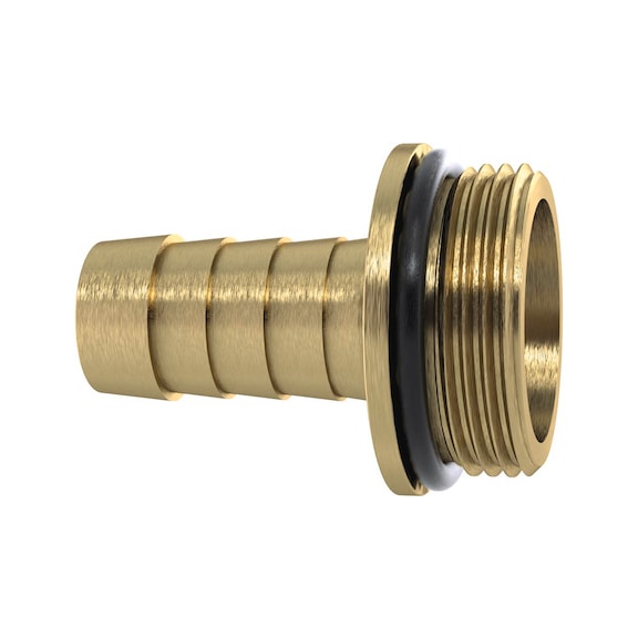 1/3 hose fitting with collar bright brass 146139 - Quick-lock with cap nut (pneumatics)