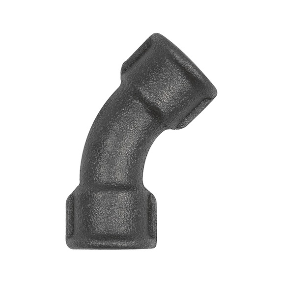 Elbow 41 45 degree malleable cast iron black 133614 - Angle joint, arch joint (installation)