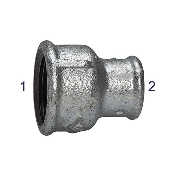 Sockets 240 reducing black malleable cast iron hot-dip galvanised 113046 - Collar (installation)