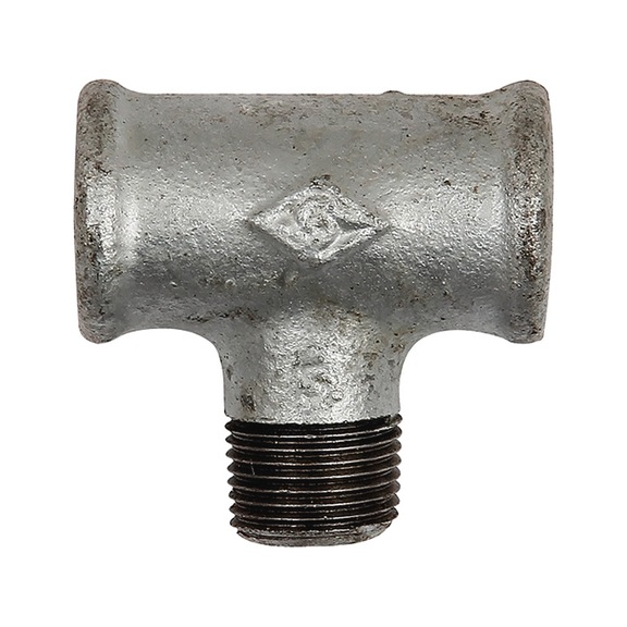T-piece 133 black malleable cast iron hot-dip galvanised 112998 - T-piece (installation)