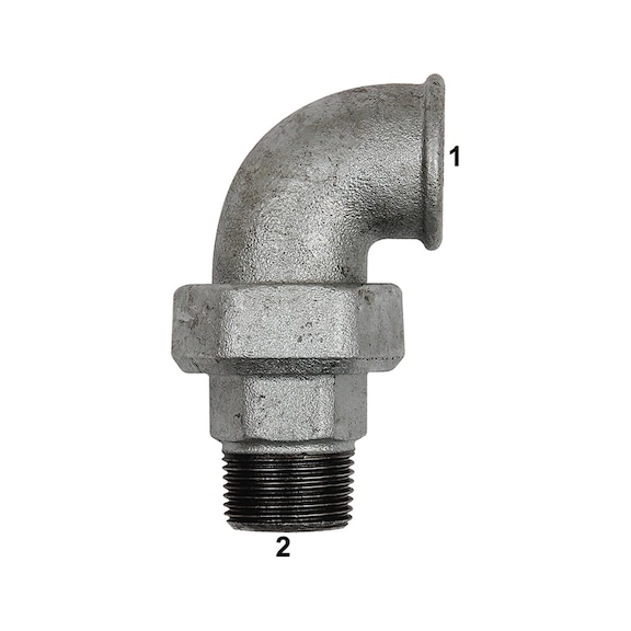 Screw connection elbow 98 conical sealing black malleable cast iron 112937 - Screw joint (fitting, installation)