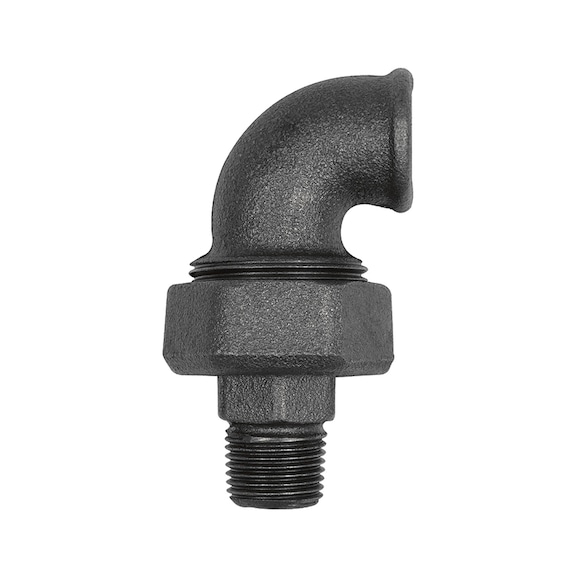 Screw fitting elbow 98 conical sealing malleable cast iron black 133653 - Screw joint (fitting, installation)