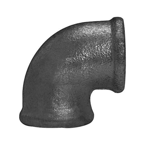 Elbow 90 90 degrees black malleable cast iron 133621 - Angle joint, arch joint (installation)
