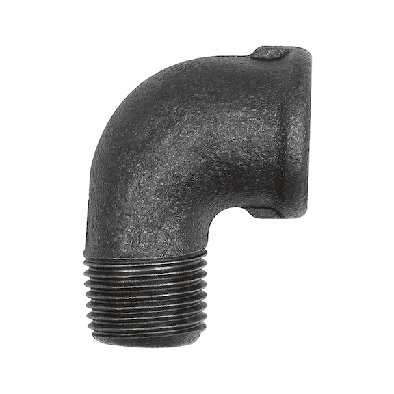 Elbow 92 90 degree malleable cast iron black 133634 - Angle joint, arch joint (installation)