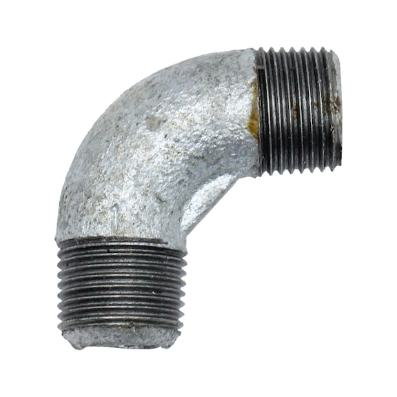 Elbow 94 90 degrees black malleable cast iron hot-dip galvanised 112913 - Angle joint, arch joint (installation)