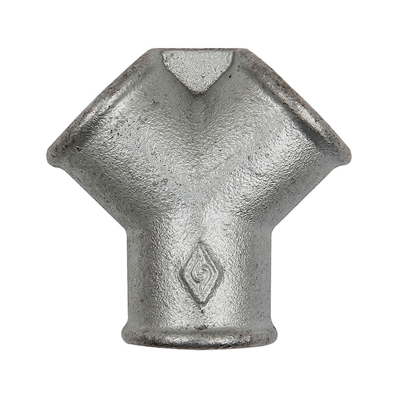 Y-Stück 220 schwarzer Temperguss feuerverzinkt 113016 - T-Stück (Installation)