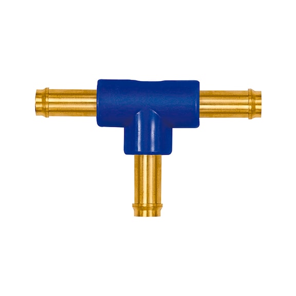 T-hose connection piece brass and POM 133410 - Pneumatic function fitting (pneumatics)