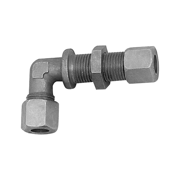 Angle bulkhead fitting galvanised steel 112213 - Elbow fitting (pneumatics)