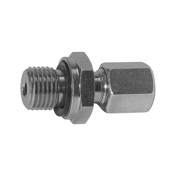 Straight screw-in fitting galvanised steel soft sealing 112254 - Straight screw-in fitting (pneumatics)
