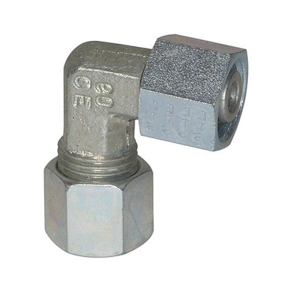 Adjustable angle screw connection Sealing cone Galvanised steel 112068 - Adjustable screw connection (pneumatics)