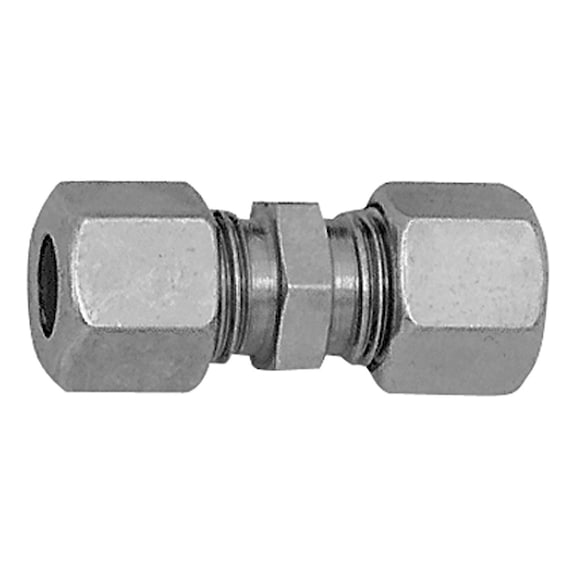 Straight screw connection galvanised steel 112150 - Quick-lock with cap nut (pneumatics)