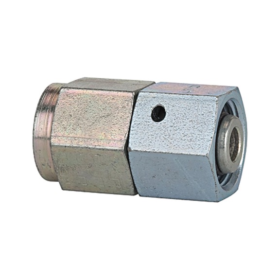 Pressure gauge connection fitting galvanised steel 112118 - Quick-lock with cap nut (pneumatics)