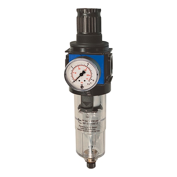 Filterregler variobloc mit Polycarbonatbehälter und Manometer 100661 - Filterregler (Pneumatik, sonstige)