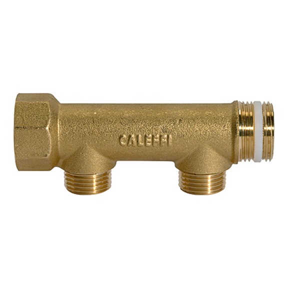 Verteilerrohr 2 Abgänge Messing 112560 - Kupplung (Pneumatik)