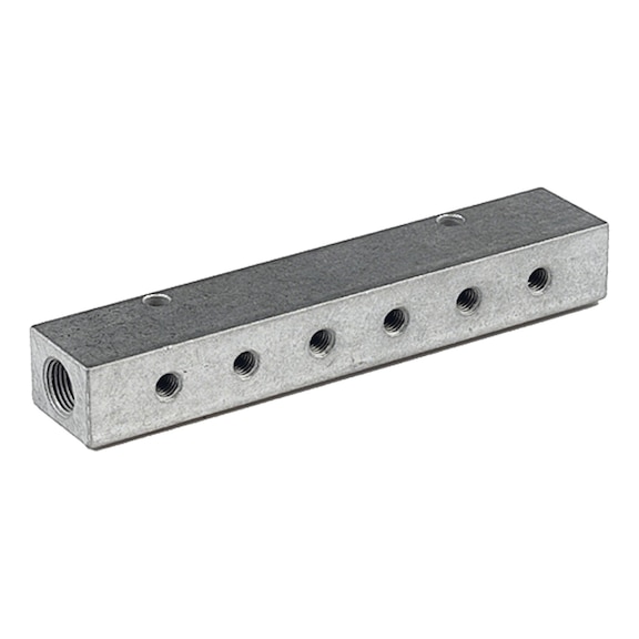 Distribution strip single-sided front outlets aluminium 112535 - Manifold (pneumatics)