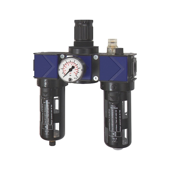 Three-part maintenance unit variobloc PC polycarbonate container protective basket 124862 - Three-part maintenance unit (pneumatics)