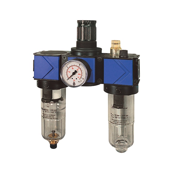 Three-piece variobloc maintenance unit with polycarbonate container 100712 - Three-part maintenance unit (pneumatics)