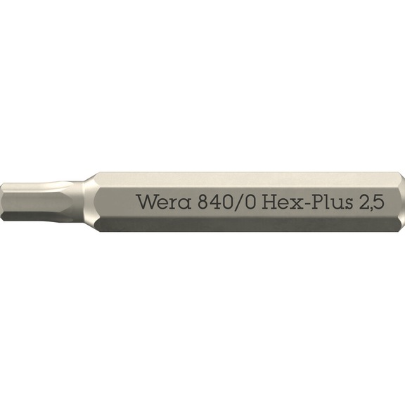 WERA Hexagon socket bit 840/0 Micro Hex-Plus 2.5 x 30 mm 05058112001 - Bit for hexagon socket screws 840/0 Micro