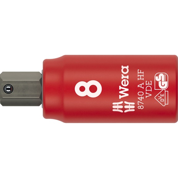 WERA Zyklop bit socket 1/4 inch HF 8740 A VDE HF Hex-Plus 8.0 x 47 mm 05005904001 - Socket 1/4" 8740 A VDE HF