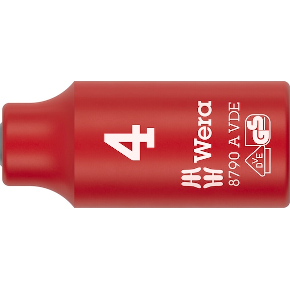 WERA VDE insulated socket 1/4 inch 8790 A 4x41mm 05005930001 - Socket 1/4" 8790 A VDE