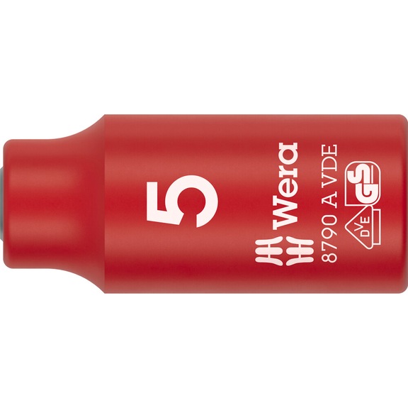 WERA VDE insulated socket 1/4 inch 8790 A 5x41mm 05005931001 - Socket 1/4" 8790 A VDE