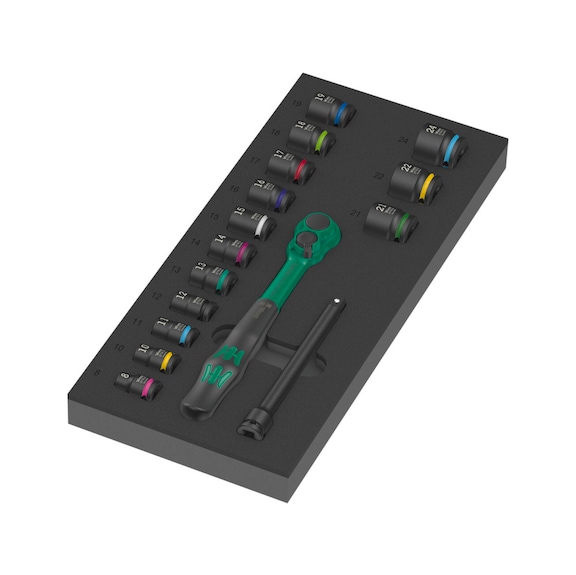 WERA Umschalthebel 3/8 Zoll 9724 8010B Zyklop Comfort 16 teilig 05150114001 - Handwerkzeug Sortiment, Handwerkzeug Satz (sonstiges)