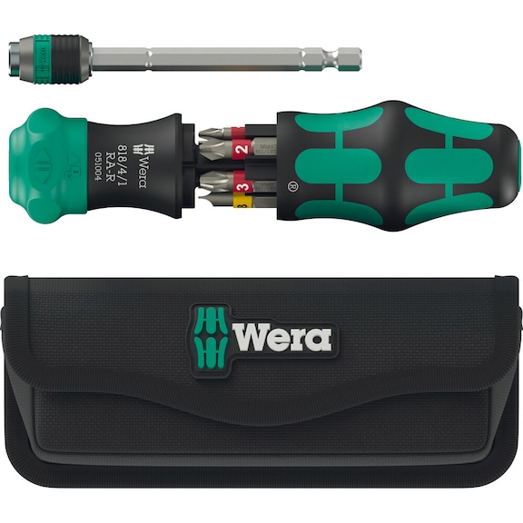 WERA Kombi-Ratschenschrauber mit 6 Bits KK 25 RA-R mit Tasche 05051515001 - Bit-Satz