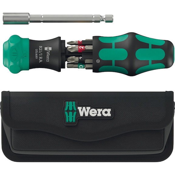 WERA Kombi-Ratschenschrauber mit 6 Bits KK 28 RA mit Tasche 05051520001 - Bit-Satz