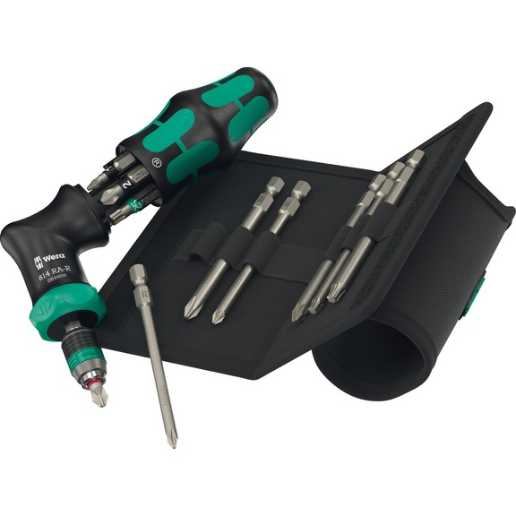 WERA Combination ratchet screwdriver with 6 bits KKt Pistol RA-R 2 05051536001 - Bit set