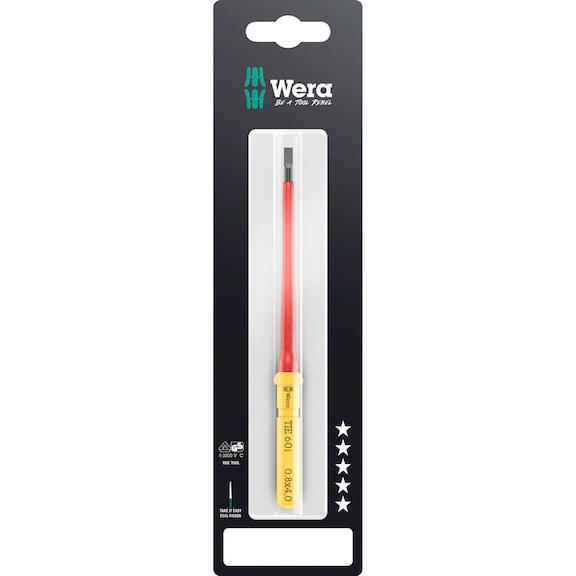 WERA Interchangeable blade for slotted screws KK VDE 60 i 0.8x4.0mm TIE SB 05006553001 - Interchangeable blade Kraftform Kompakt VDE 60 i Take it easy SB