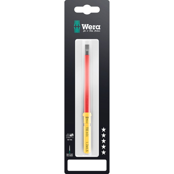 WERA Interchangeable blade for slotted screws KK VDE 60 i 1.2x6.5mm TIE SB 05006555001 - Interchangeable blade Kraftform Kompakt VDE 60 i Take it easy SB
