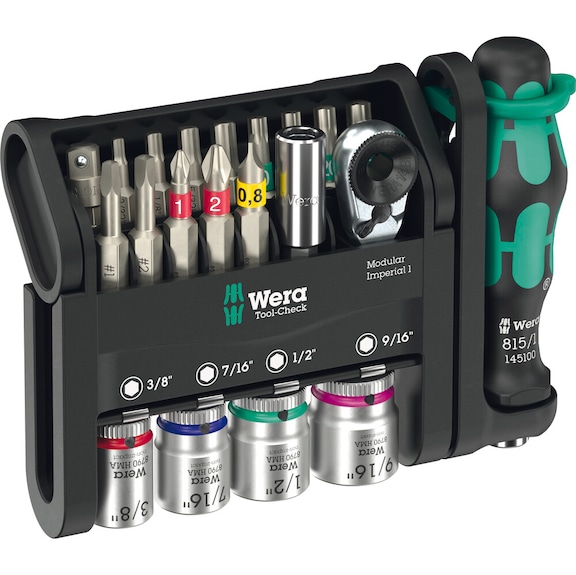 WERA Bits assortment with ratchet nuts Tool-Check Modular 21 pieces 05049001001 - Bit set