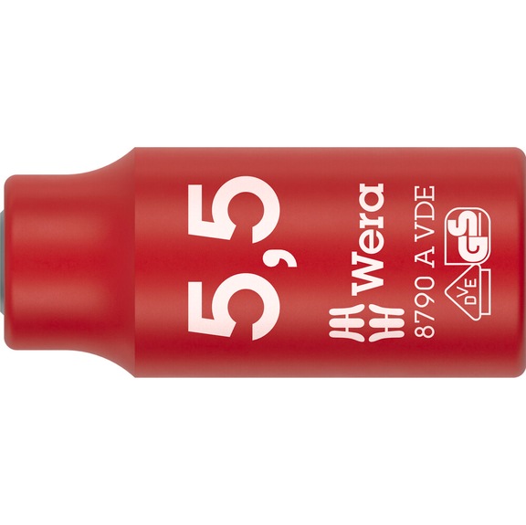 WERA VDE-insulated socket 1/4 inch 8790 A 5.5x41 mm 05005932001 - Socket 1/4" 8790 A VDE