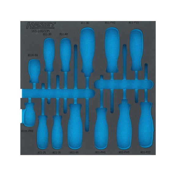 2-component soft foam insert 163-100LN - Insert for tool trolley