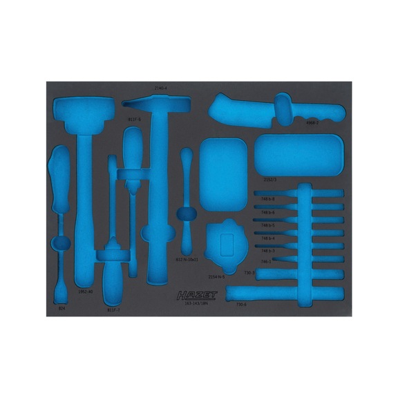 2-component soft foam insert 163-143LN - Insert for tool trolley
