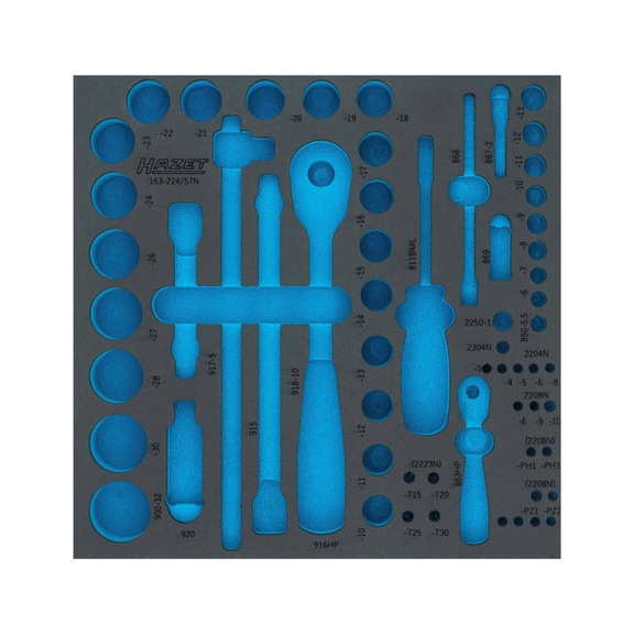 2-component soft foam insert 163-224LN - Insert for tool trolley