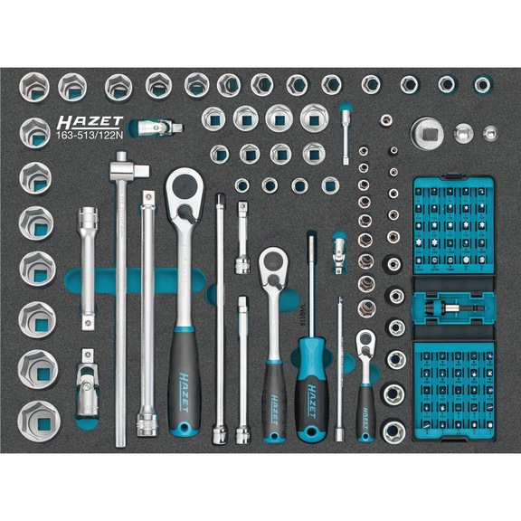 Socket spanner set 163-513/122N 122-pieces - Socket wrench set