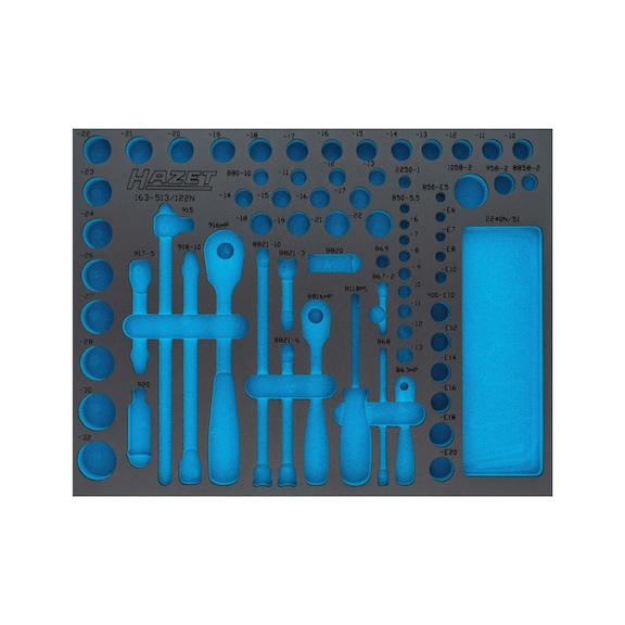 2-Komponenten Weichschaumeinlage 163-513LN - Werkzeugsortiment