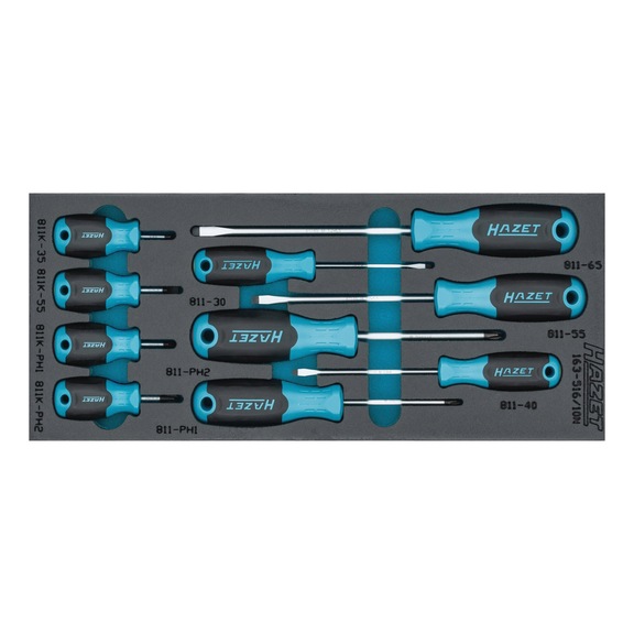 Screwdriver set 163-516/10N slotted Phillips profile PH 10-piece - Screwdriver set