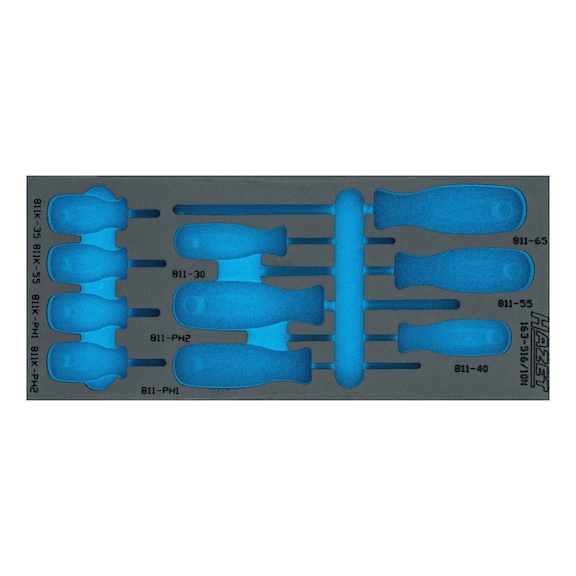 2-component soft foam insert 163-516LN - Tool assortment