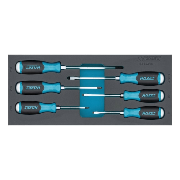 HAZET Screwdriver set 163-522/6N Slotted, Phillips PH 6-piece - Tool assortment