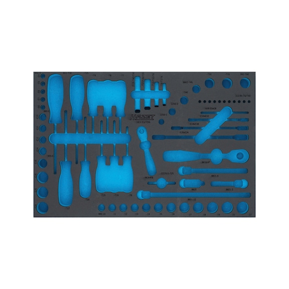 2-component soft foam insert 163-53LN - Insert for tool trolley