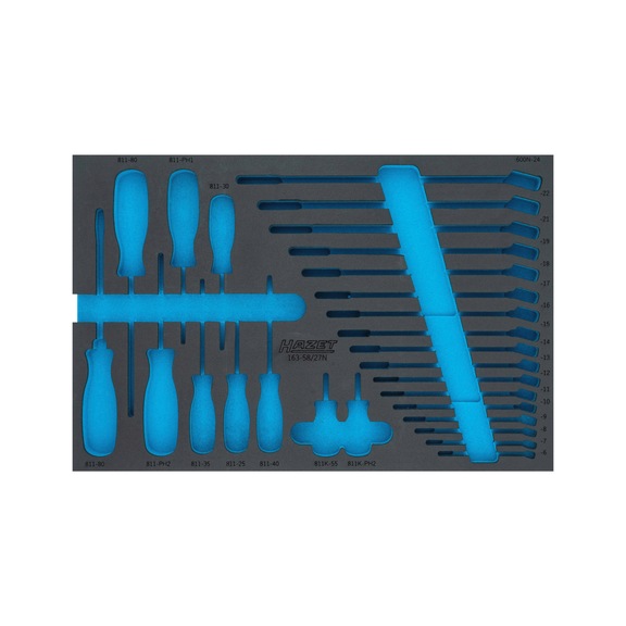 2-component soft foam insert 163-58LN - Insert for tool trolley